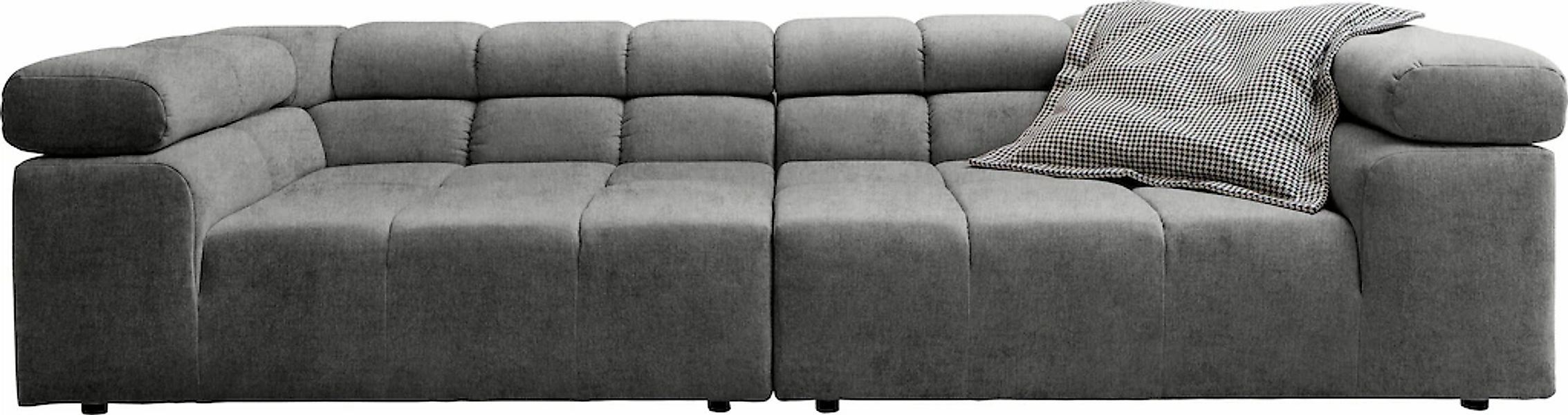 Home affaire Big-Sofa "Ancona B/T/H: 290/110/70 cm" auffällige Steppung, in günstig online kaufen