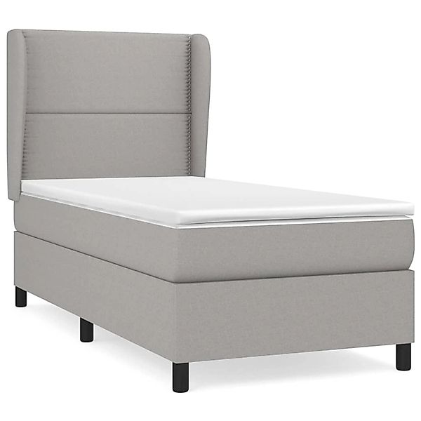 vidaXL Boxspringbett mit Matratze Hellgrau 90x190 cm Stoff1377599 günstig online kaufen