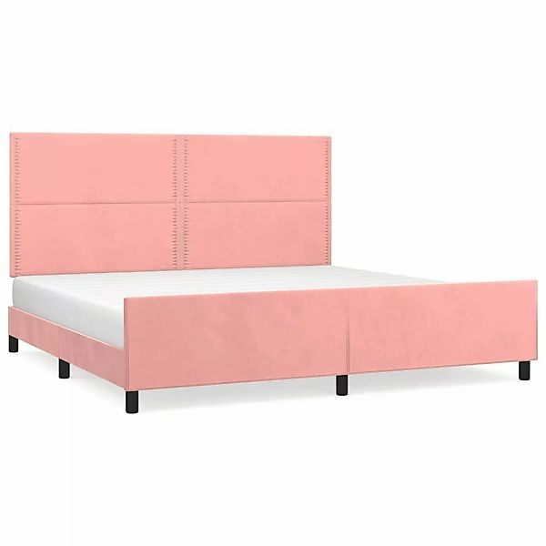 vidaXL Bettgestell mit Kopfteil Rosa 200x200 cm Samt Modell 11357359 günstig online kaufen