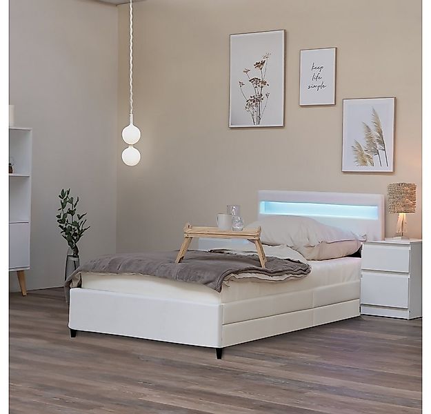 HOME DELUXE Bett NUBE mit Schubladen - 90 x 200cm - wahlweise inkl. Matratz günstig online kaufen