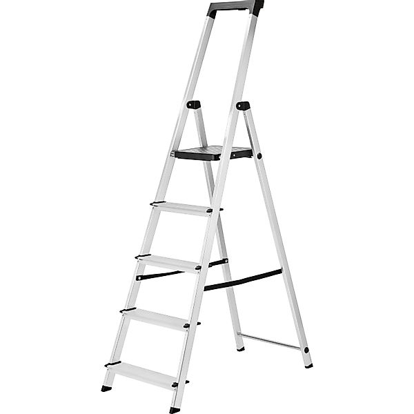 Haushaltsleiter 5-Stufig Aluminium 297 cm Arbeitshöhe 150 kg günstig online kaufen