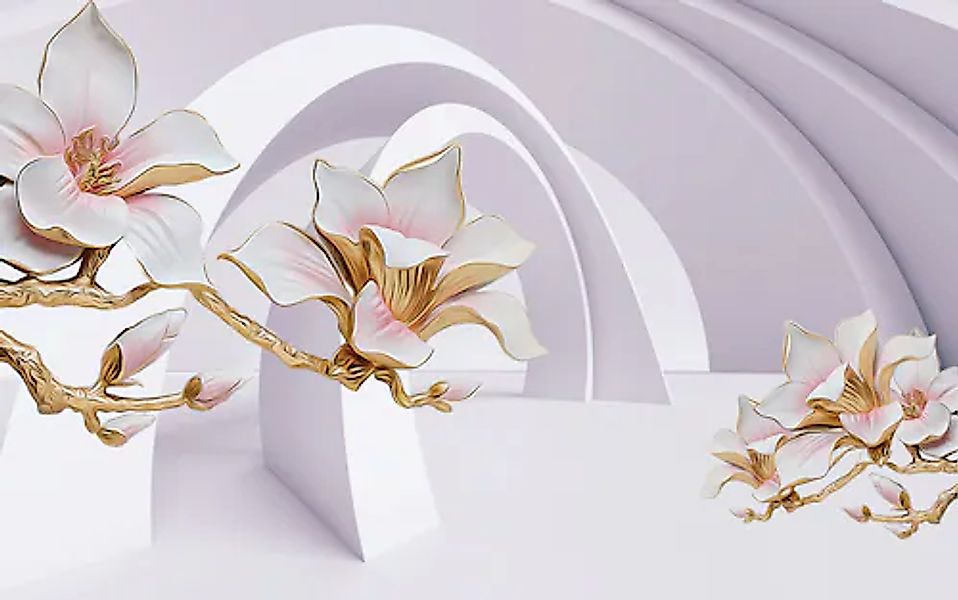 Papermoon Fototapete »Abstrakt mit Blumen« günstig online kaufen