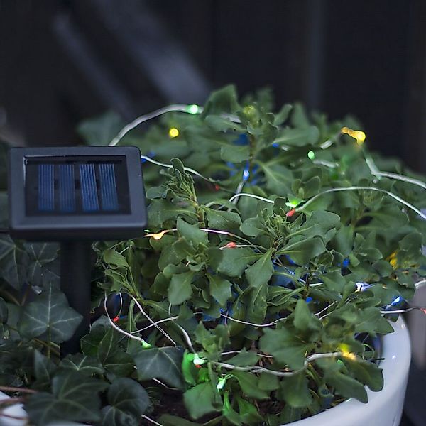 LED Solar Drahtlichterkette DewDrop 50 LEDs bunt günstig online kaufen