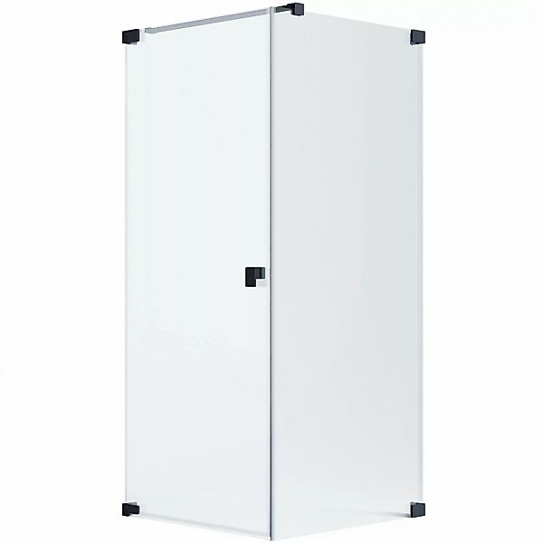 Schöner Wohnen Eckdusche Drehtür u. Seitenwand Schwarzmatt 80 x 90 x 200 cm günstig online kaufen
