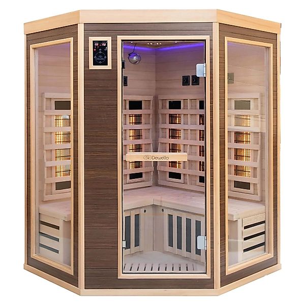 Dewello Infrarotkabine Sauna Montreal 140cm x 140cm 2 Personen Vollspektrum günstig online kaufen