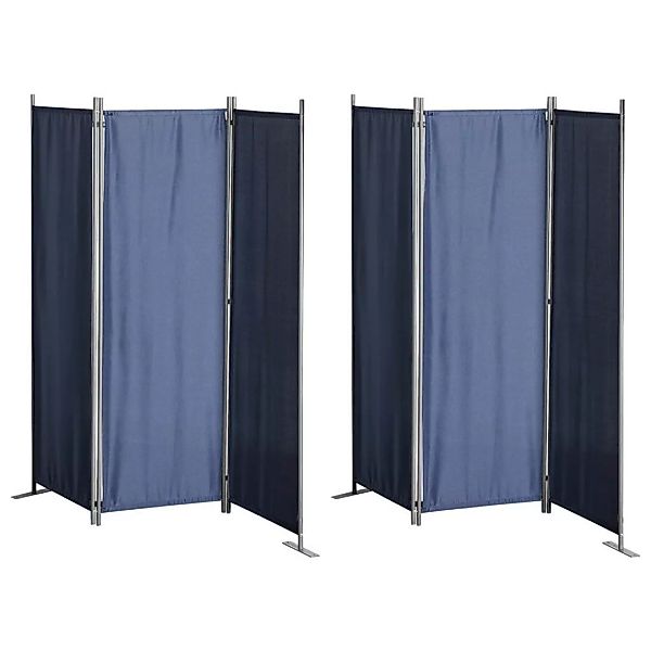 Grasekamp Paravent 3-teilig 2er Set blau Polyester B/H: ca. 165x170 cm günstig online kaufen