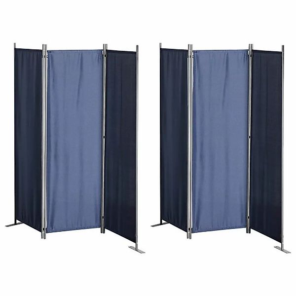 Grasekamp Paravent 3-teilig 2er Set blau Polyester B/H: ca. 165x170 cm günstig online kaufen