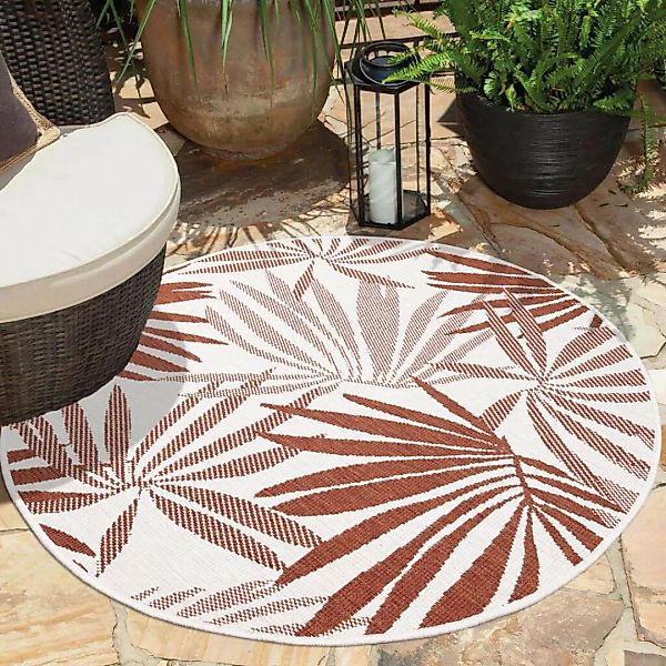 Carpet City Outdoorteppich »DUO RUG 5771«, rund, 5 mm Höhe, Wendeteppich We günstig online kaufen