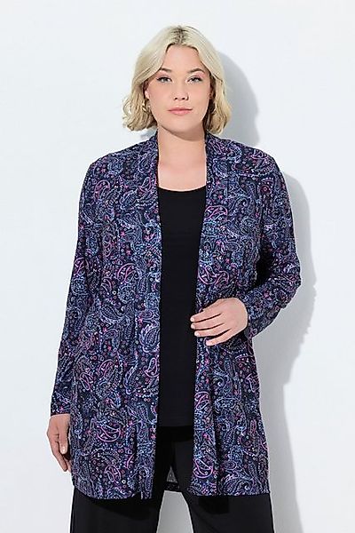 Ulla Popken Shirtjacke Jerseyjacke ohne Verschluss Schalkragen Langarm günstig online kaufen