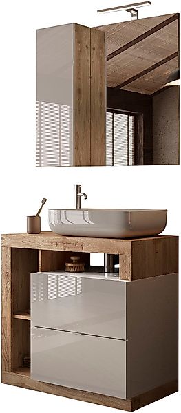 welltime Badmöbel-Set "Hamburg, Badezimmerset 2tlg. Breite 79 cm, Badmöbel, günstig online kaufen