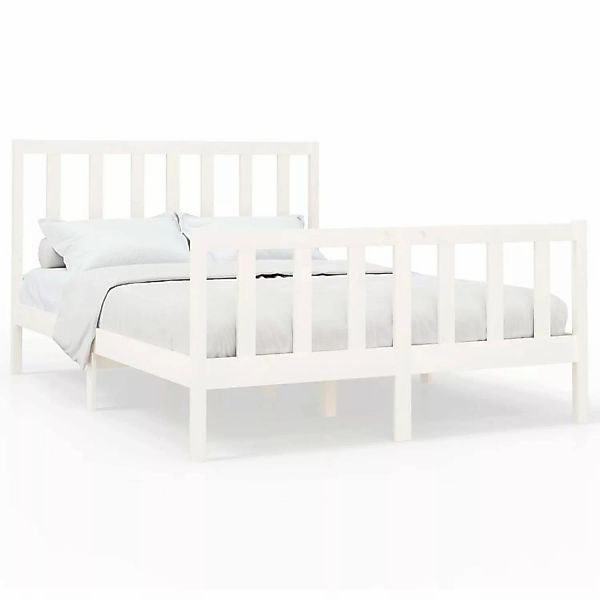 vidaXL Bett Massivholzbett ohne Matratze Weiß günstig online kaufen