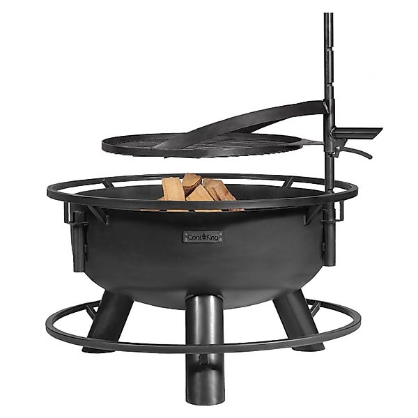 CookKing Feuerschale Stahl Bandito Inkl. Zubehör 80 cm x 53 cm Schwarz günstig online kaufen