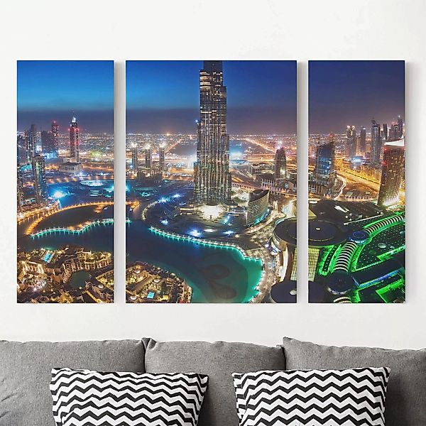 3-teiliges Leinwandbild Architektur & Skyline - Querformat Dubai Marina günstig online kaufen