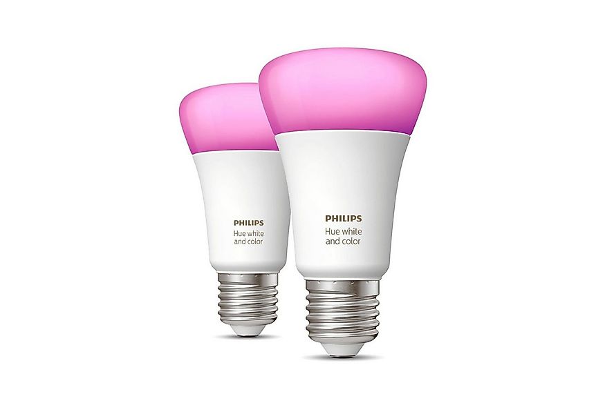Philips Hue White and Color ambiance E27 Glühbirne LED Doppelpack Smarte La günstig online kaufen