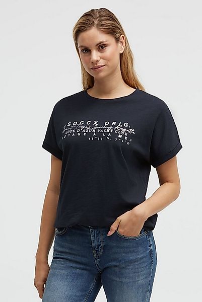 SOCCX Rundhalsshirt mit Turn-Up-Ärmel günstig online kaufen