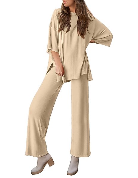 LUCKZON Pyjama Zweiteiler für Damen vorder günstig online kaufen