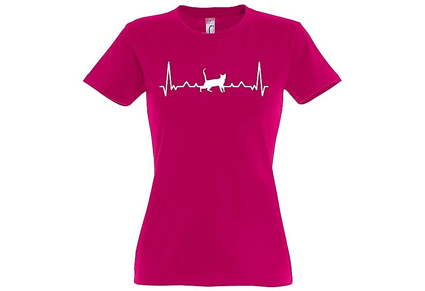 Youth Designz T-Shirt Heartbeat Katze Damen Shirt mit trendigem Frontprint günstig online kaufen