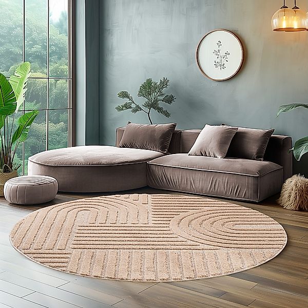 SIMPEX24 Designteppich Skandinavischer Boho, Rund, Höhe: günstig online kaufen