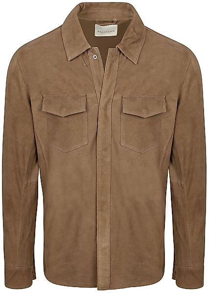 Profuomo Hemdjacke Wildleder Taupe - Größe XL günstig online kaufen