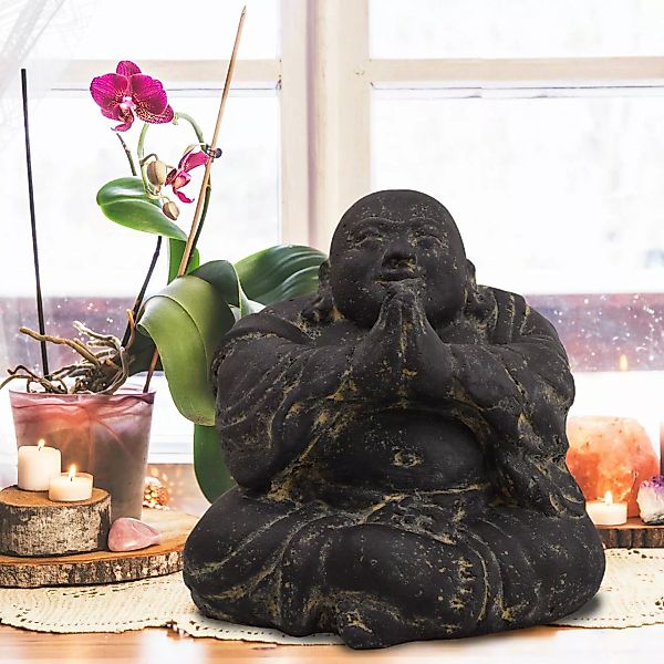 Stein Skulptur Happy Buddha Maheshtala Mit Anjali Geste günstig online kaufen