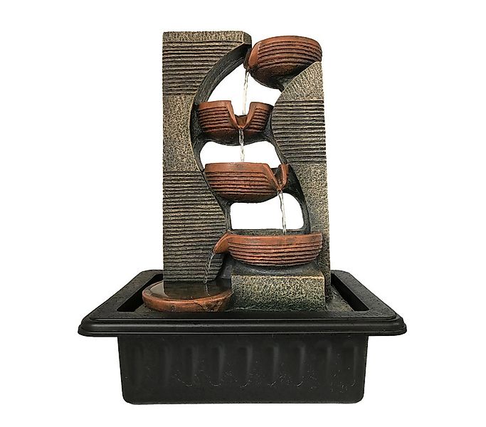 Dehner Zimmerbrunnen Steinkrüge mit LED, 40 x 23 x 31 cm, Polyresin, Beruhi günstig online kaufen