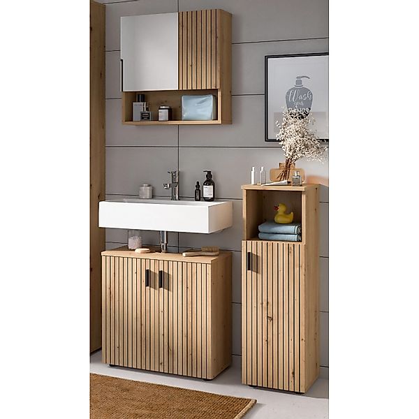 Inn.Furn Badmöbel Set in Eiche 3-teilig 105 cm Livia günstig online kaufen