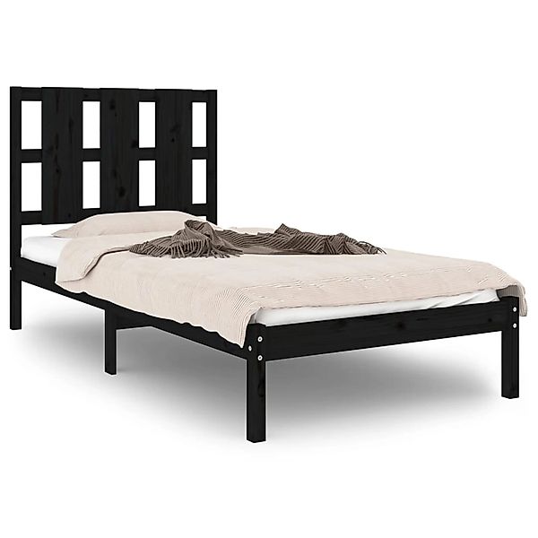 vidaXL Massivholzbett Schwarz 75x190 cm 2FT6 Small Single1084200 günstig online kaufen