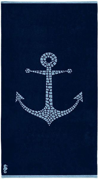 Seahorse Strandtuch "Captain" 100x180, für Strand und Pool, maritim, Anker günstig online kaufen