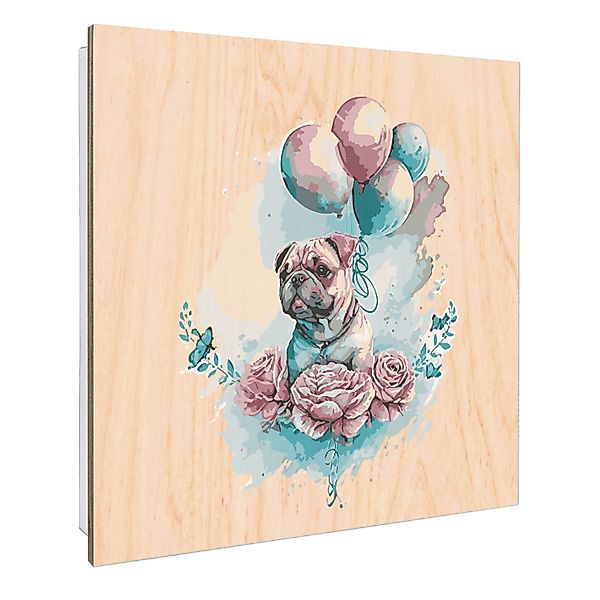 Banjado Großer Schlüsselbox Holz 30x30cm Weiß Scharnier Rechts 50 Haken Sch günstig online kaufen
