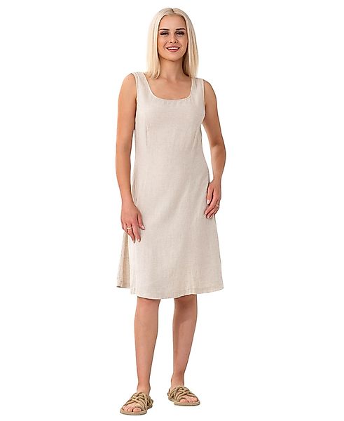 WENOR Sommerkleid mit Bindegürtel hinten Leinenmix günstig online kaufen