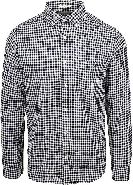 Gant Hemd Twill Gingham Navy - Größe M günstig online kaufen