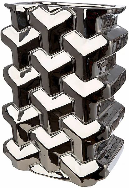 GILDE Tischvase »Vase rechteckig Apollo silberfarben H. 30 cm«, (1 St.) günstig online kaufen