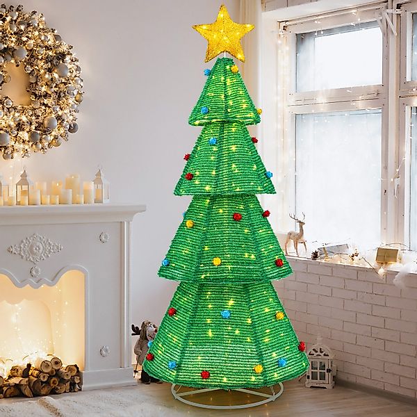 COSTWAY Weihnachtsfigur, Weihnachtsbaum, mit 200 LED-Lichern, günstig online kaufen