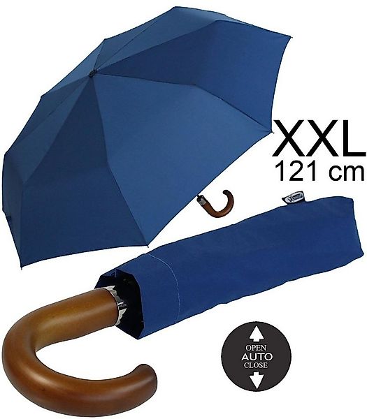 iX-brella Taschenregenschirm Automatik XXL Herrenschirm 121cm - mit Holzgri günstig online kaufen