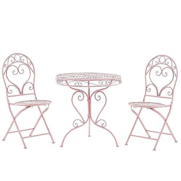 Beliani Bistro Set ALBINIA Rosa 70x70x94 günstig online kaufen