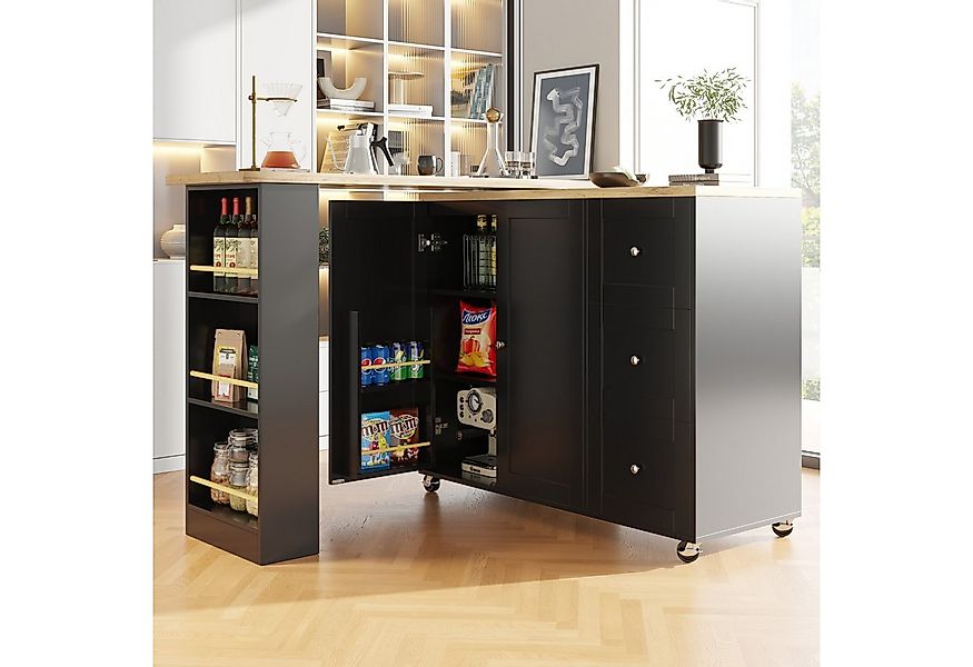 Flieks Bartisch 360° drehbar Esstisch mit Sideboard (138–209x39x106 cm) (Se günstig online kaufen
