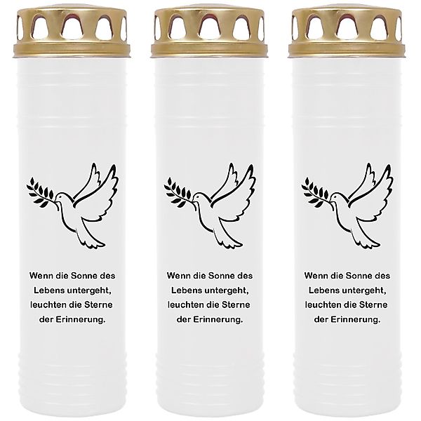 HS Candle Grabkerze GK-03712 (3-tlg), Grabkerze günstig online kaufen