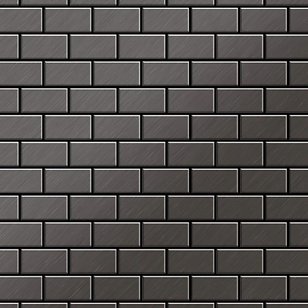 ALLOY Mosaik Fliese Massiv Metall Titan Gebürstet Dunkelgrau 1,6mm Stark Ho günstig online kaufen
