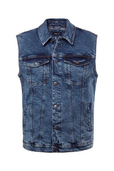 Men Plus Steppweste Men+ Jeansweste Knopfleiste günstig online kaufen
