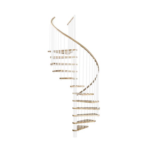 Minka Spindeltreppe Spiral Wood Eiche Weiß 140 cm Raumhöhe bis 305 cm günstig online kaufen
