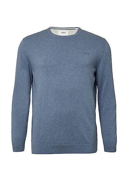 s.Oliver Rundhalspullover Basic (1-tlg) mit gesticktem Logo auf der Brust, günstig online kaufen