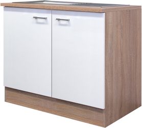 Flex-Well Classic Spülenunterschrank Florida 100 cm Weiß-Sonoma Eiche günstig online kaufen