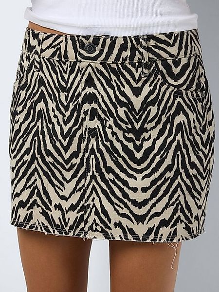 Noisy may Sommerrock Kurzer Zebraprint Low Waist Denim NMMARLEY LW ZEBRA PR günstig online kaufen