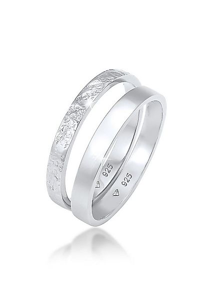 Elli Ring-Set Bandring Basic Gehämmert (Set 2-tlg) 925 Silber, Ring Set günstig online kaufen