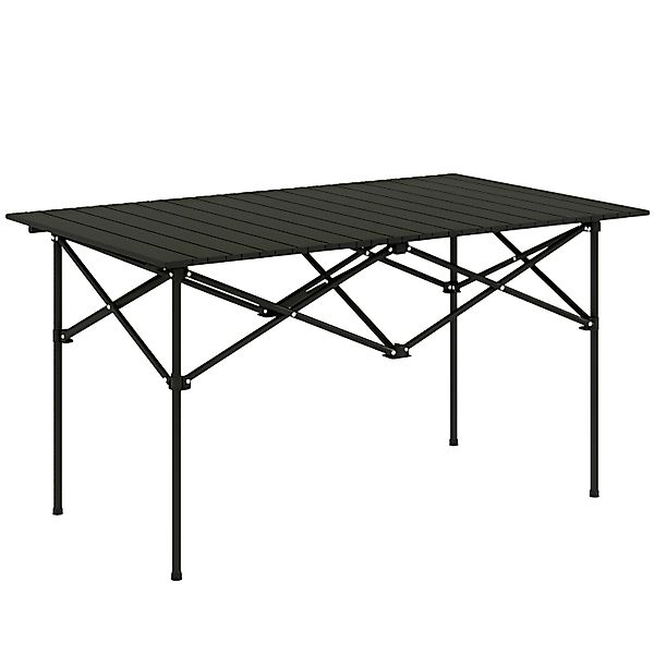 Outsunny Campingtisch Aluminium Schwarz 95L x 55B x 50H cm günstig online kaufen