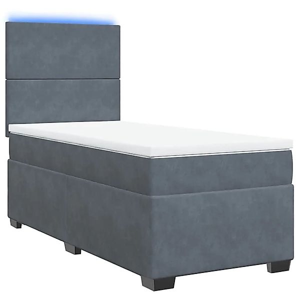 vidaXL Boxspringbett mit Matratze Dunkelgrau 80x200 cm Samt 3293057 günstig online kaufen