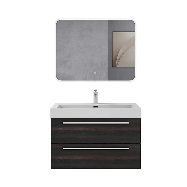 doporro Badezimmer-Set Badmöbel-Set Quadratto Waschbeckenunterschrank Wasch günstig online kaufen