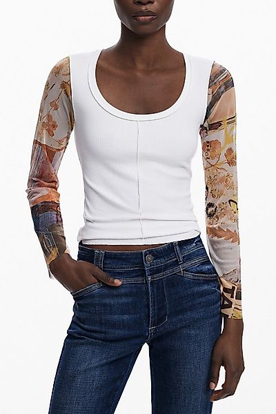 Desigual Strickpullover Stylischer Damenpullover: Weißes Langarmshirt mit K günstig online kaufen