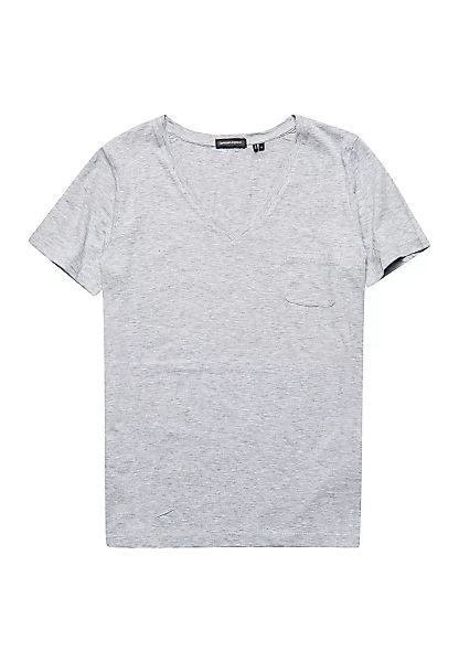 Superdry Damen T-Shirt POCKET V NECK TEE Mid Marl Grau günstig online kaufen