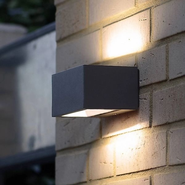 Außenwandlampe Gemini eckig anthrazit 16cm 3.000K günstig online kaufen